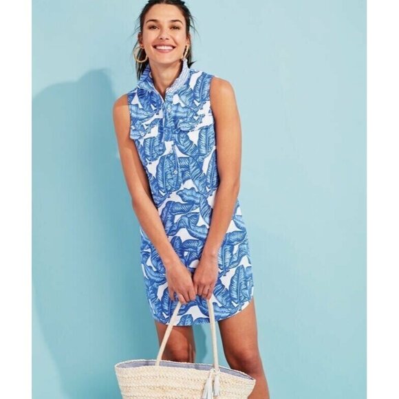 NWT Vineyard Vines banana leaf shirtdress - Picture 1 of 7